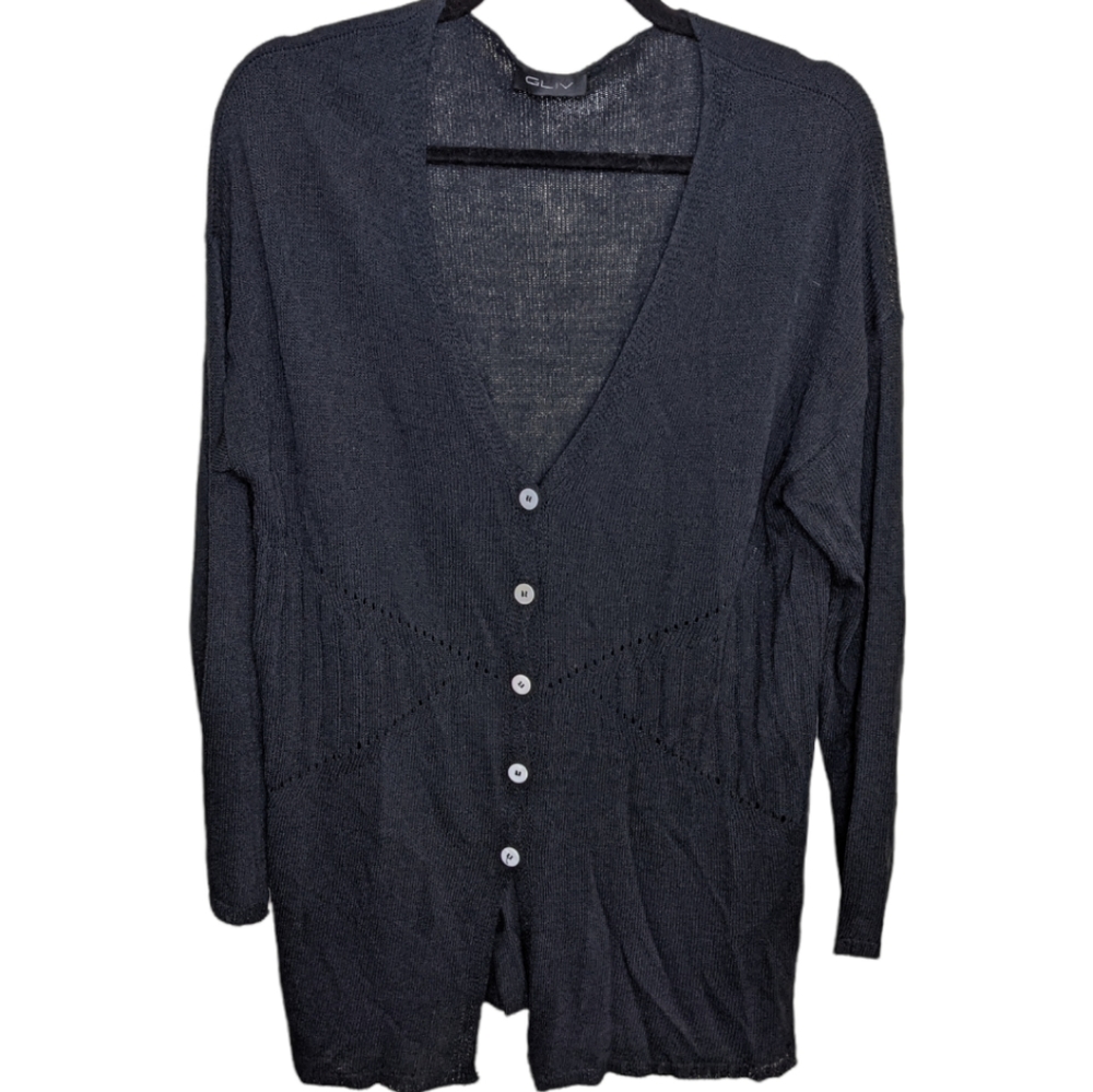 GLIV Gray Button-Up Cardigan Sweater Size S